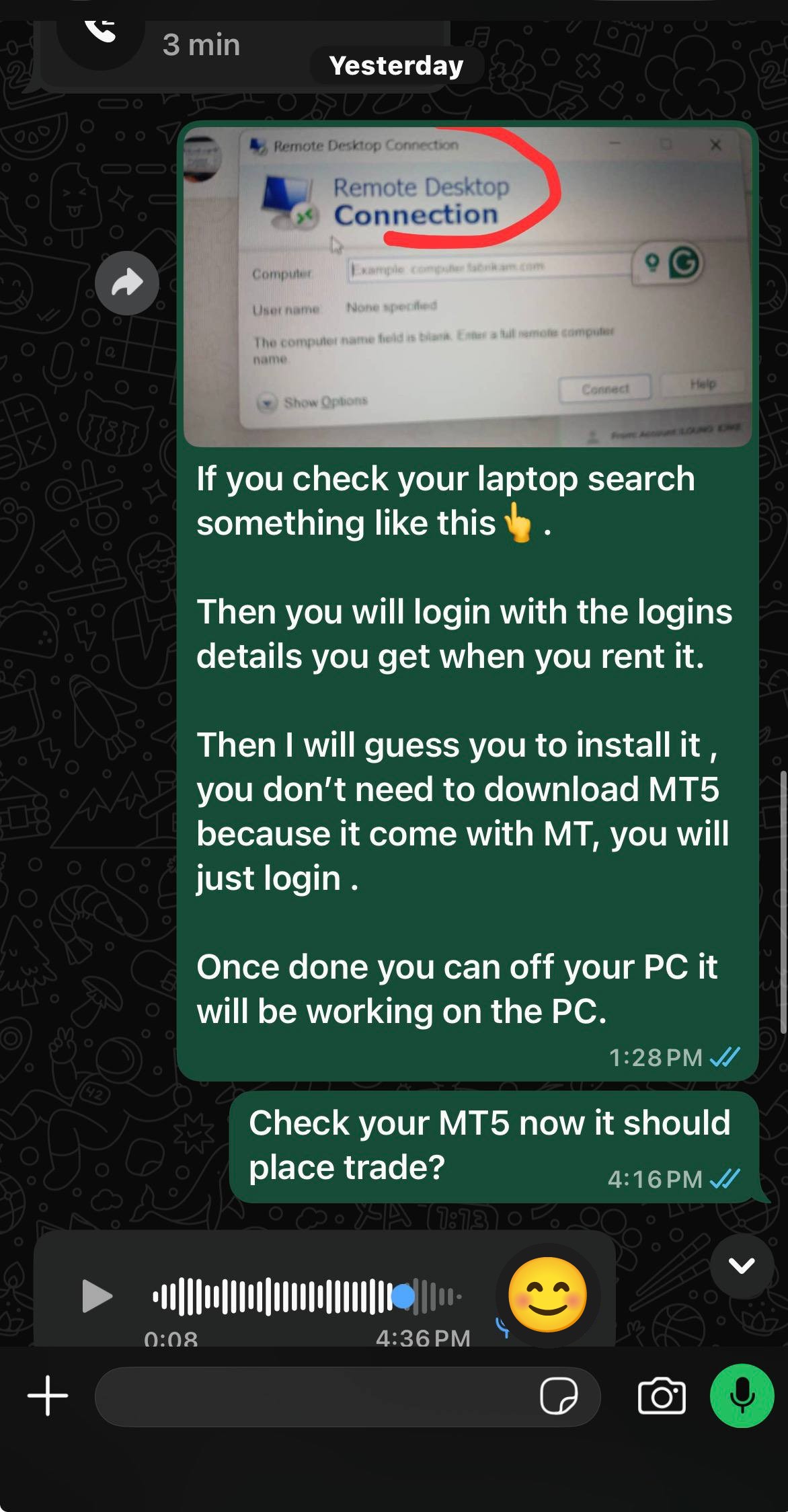 Walking a customer through VPS setup for the robot