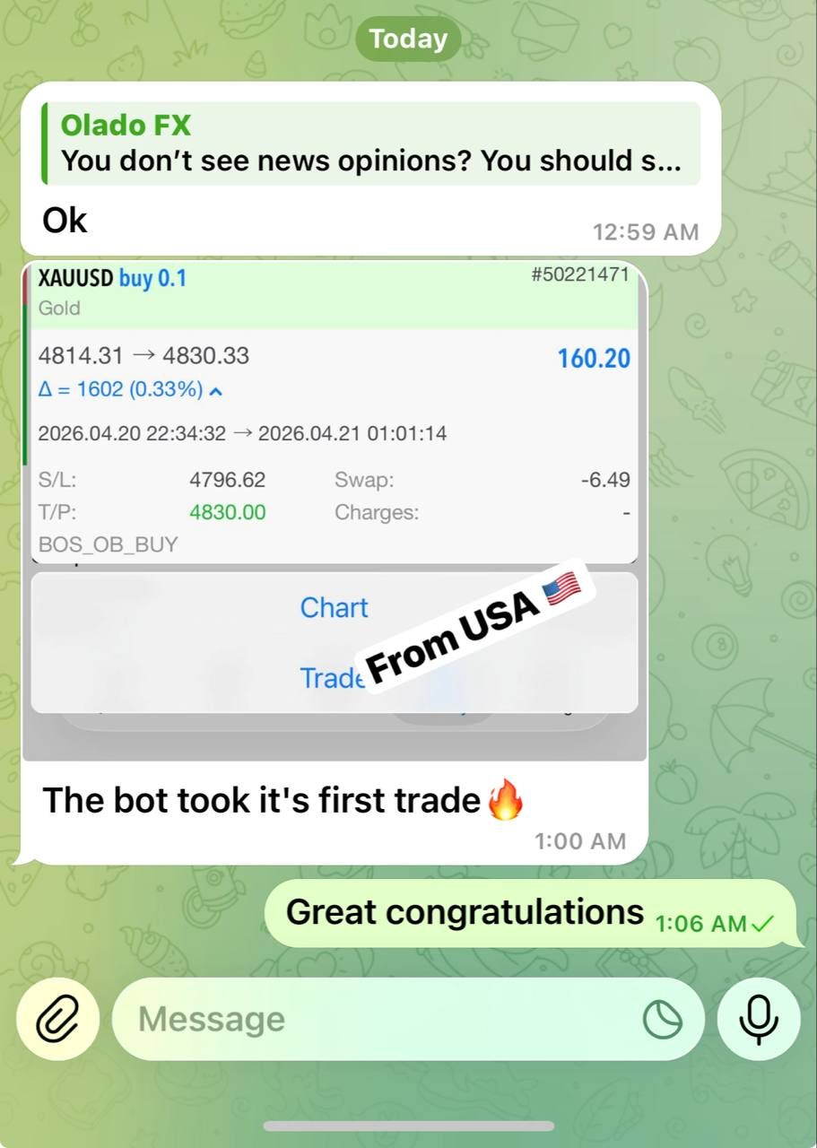 Robot first trade for USA student +$160
