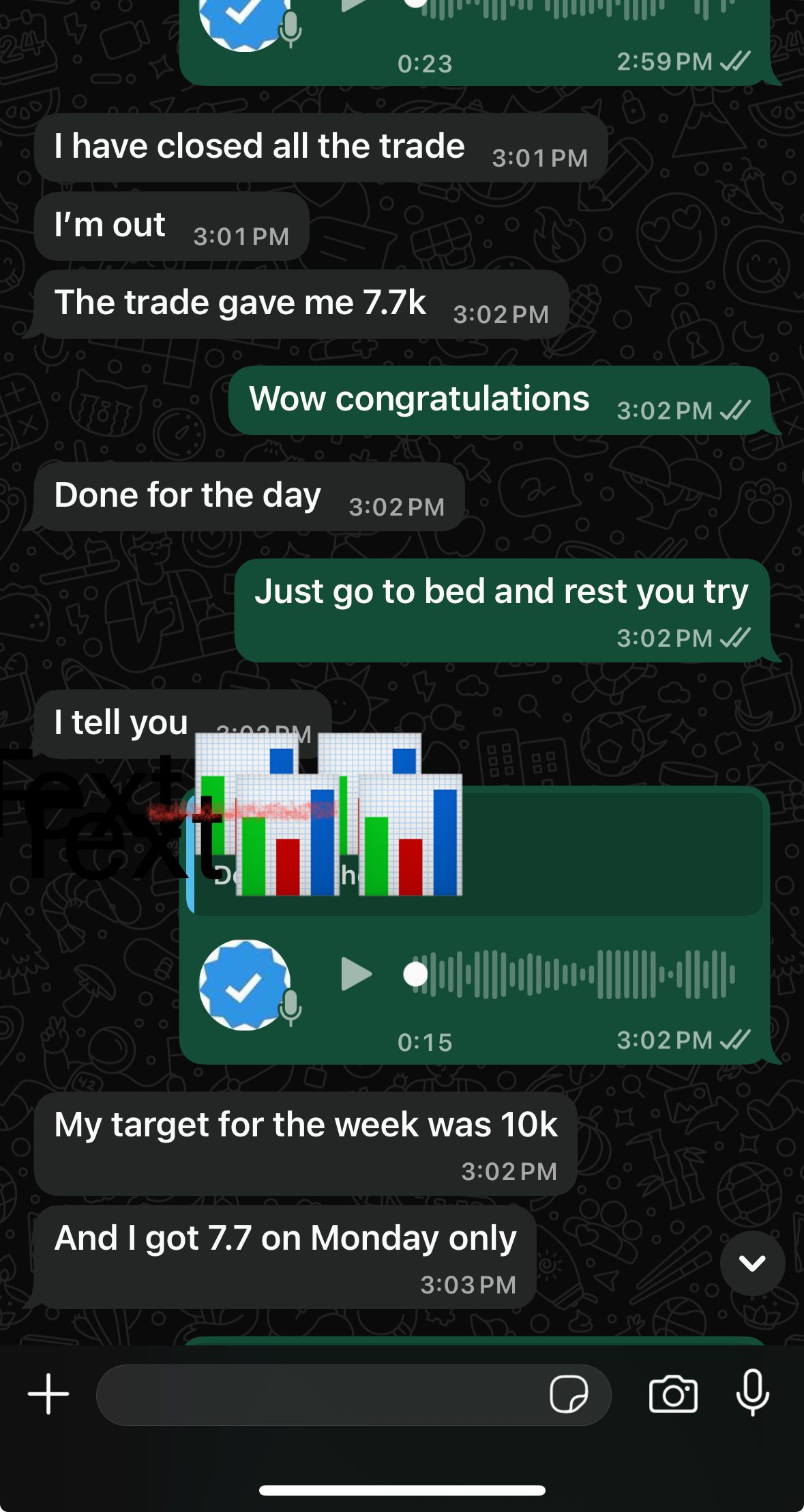 Student WhatsApp +$7,700 Monday win