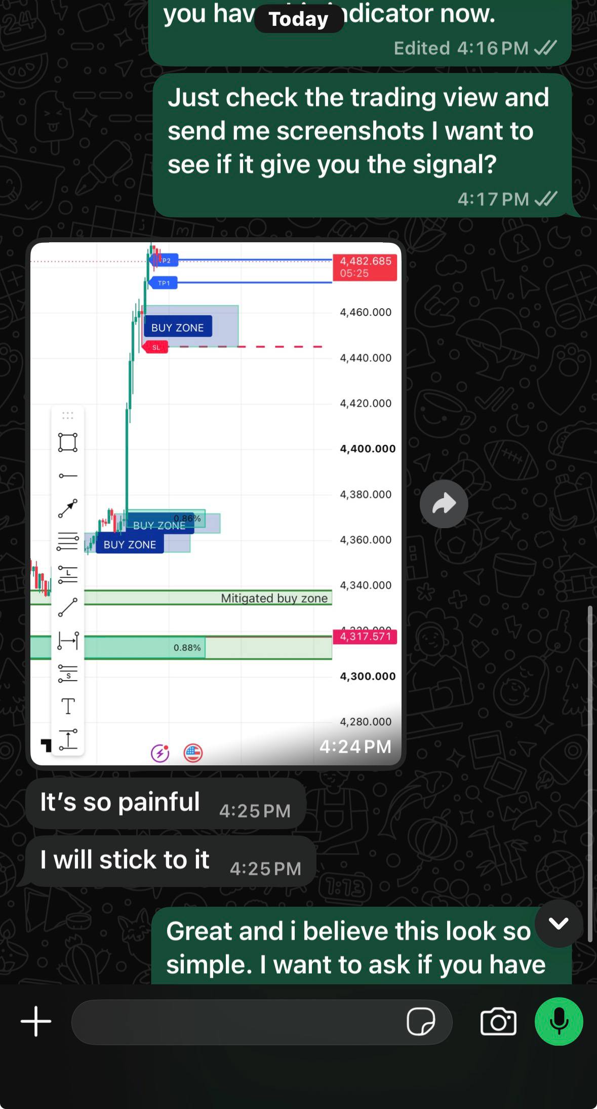 Student tests the indicator signal for himself