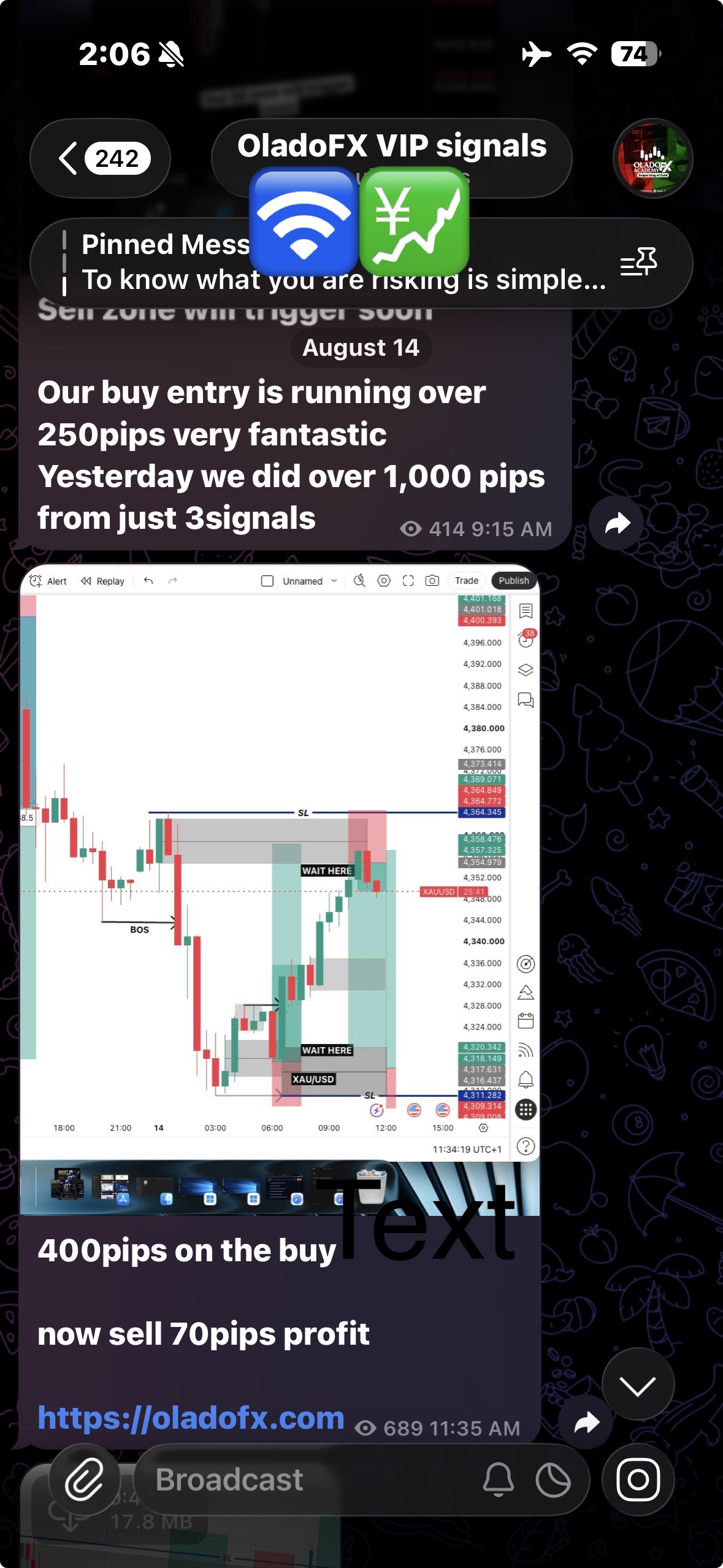 Over 1000 pips from 3 signals