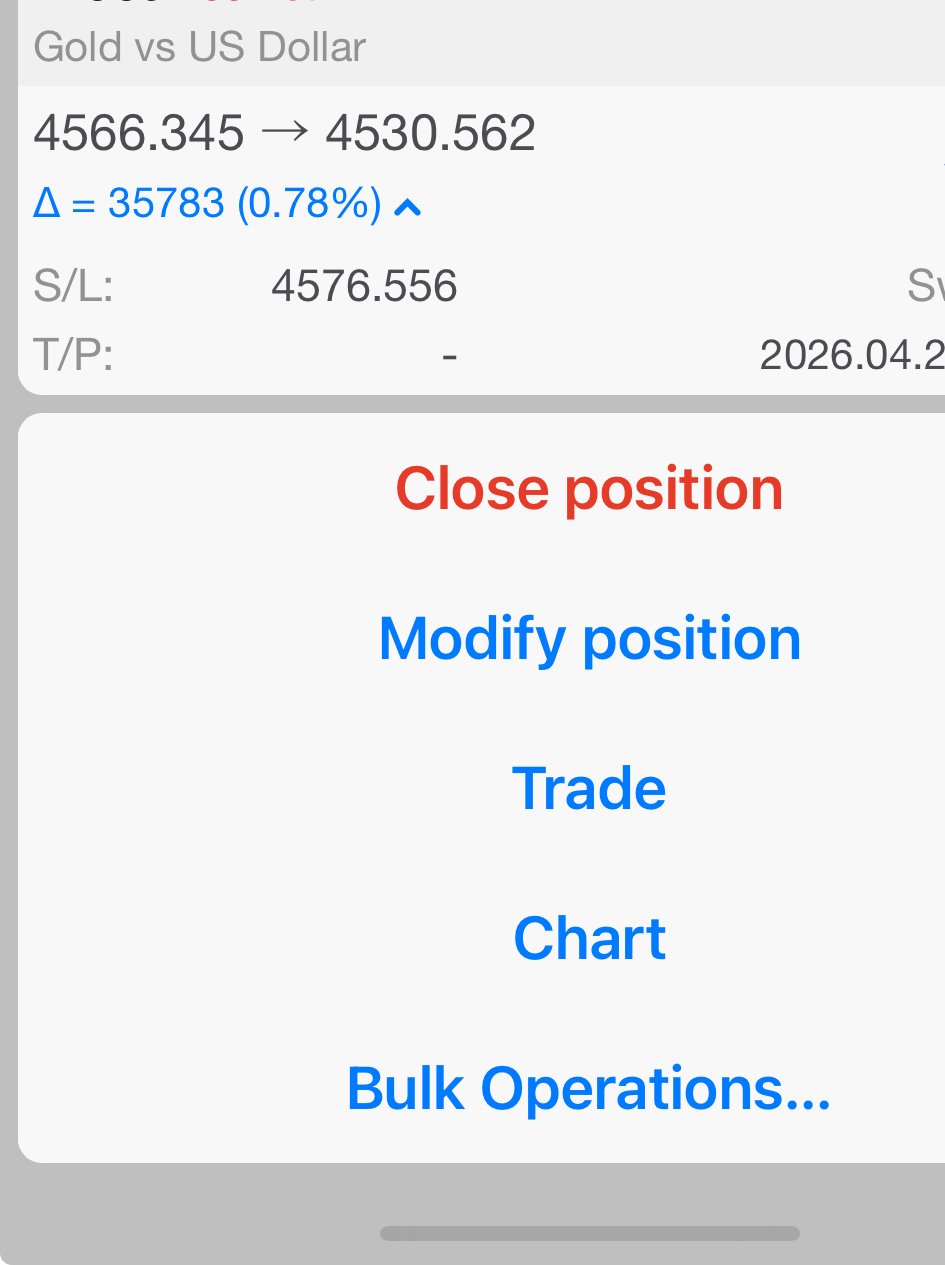 MT5 ticket — XAUUSD sell 0.1 partial close, secured profit, runner active